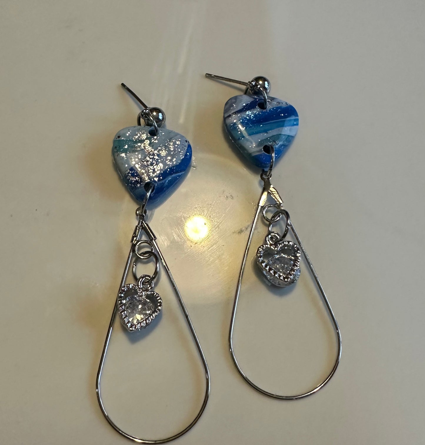 Polymer Clay Earrings- Blue Jean