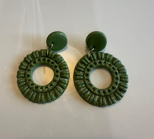 Polymer Clay Earrings- Chanah-Olive
